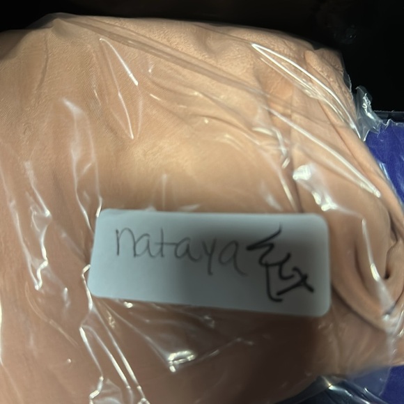 NATAYA Pink crepe embroidered split hem midi woman maxi timeless dress NWT 2X - Picture 11 of 11